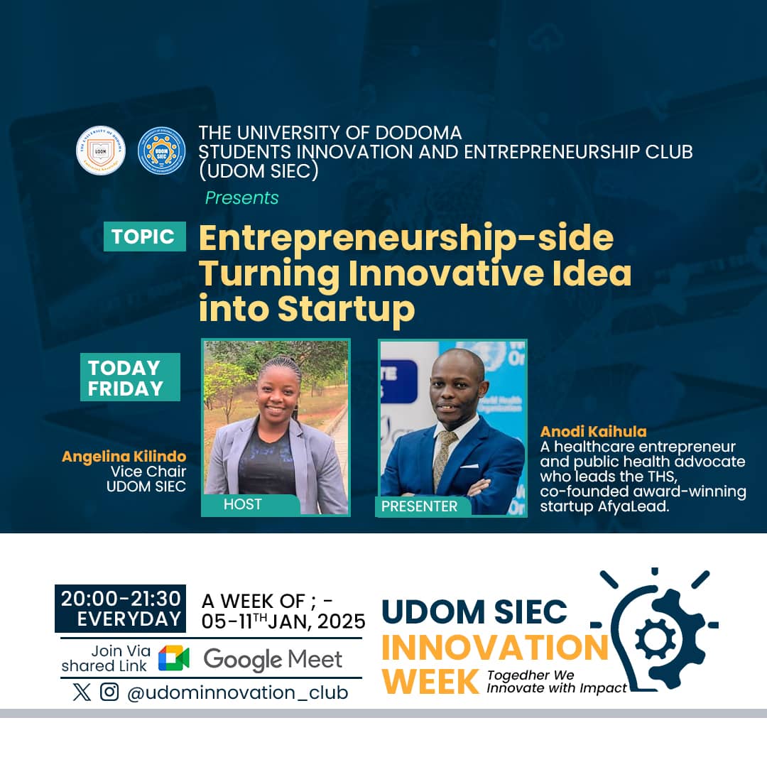 AnodiKaihula's tweet photo. Turning innovative ideas into startups that make a difference! 🔥 Excited to speak with @UDOMSIEC about my journey and share practical tips for the next wave of entrepreneurs. Let’s make an impact! 💡🌍 #Entrepreneurship #Innovation #UDOMSIEC #Startups https://t.co/cWXGdA0coh