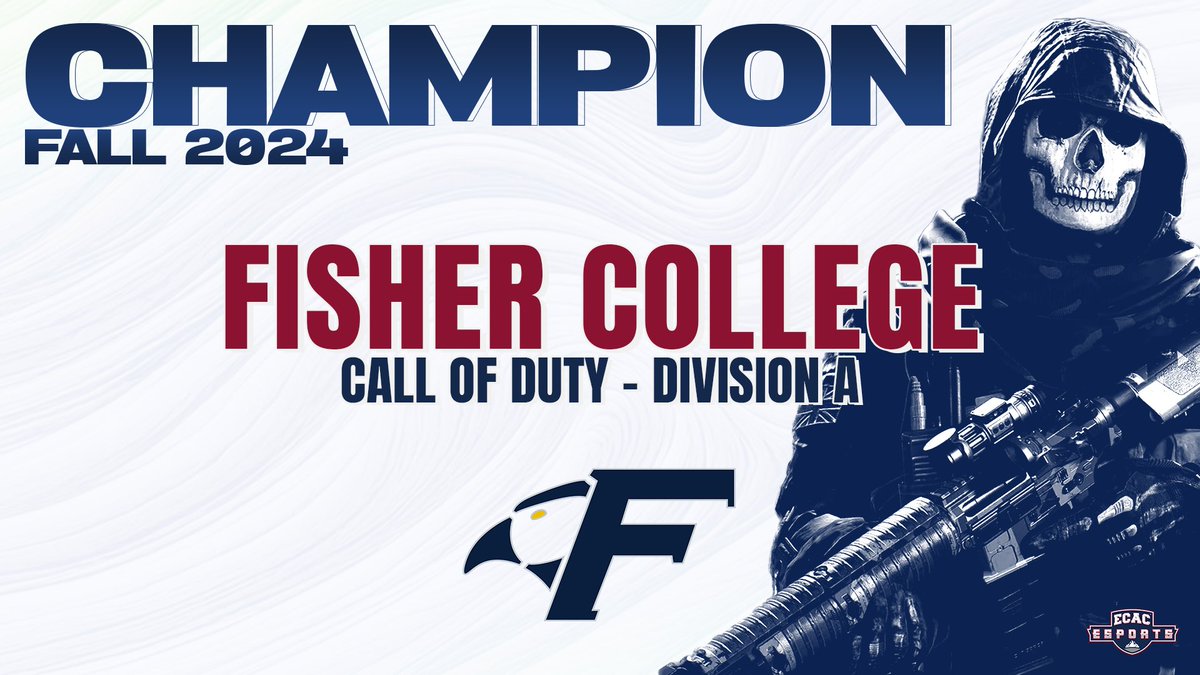 ECAC_Esports's tweet photo. FALL 2024 ECAC Call of Duty Champions:
Division A: @Fisher_Esports 
Division B: @KUPP_Esports 
Division  C: @NewberryEsports https://t.co/adpsJVa4Wu