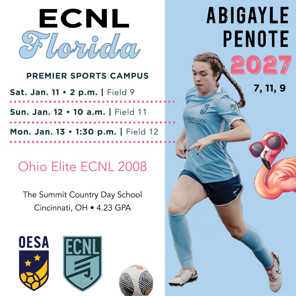 Abigayle Penote (@abpenote) on Twitter photo Come see us play at the ECNL Florida Showcase! Change of Field on Monday, were now Field #12. Hope to see you there!!
#ECNLFL #ohioelite
<a href="/ImYouthSoccer/">ECNL/GA/Recruiting/College Soccer</a>
<a href="/TopDrawerSoccer/">TopDrawerSoccer</a> Come see us play at the ECNL Florida Showcase! Change of Field on Monday, were now Field #12. Hope to see you there!!
#ECNLFL #ohioelite
<a href="/ImYouthSoccer/">ECNL/GA/Recruiting/College Soccer</a>
<a href="/TopDrawerSoccer/">TopDrawerSoccer</a>