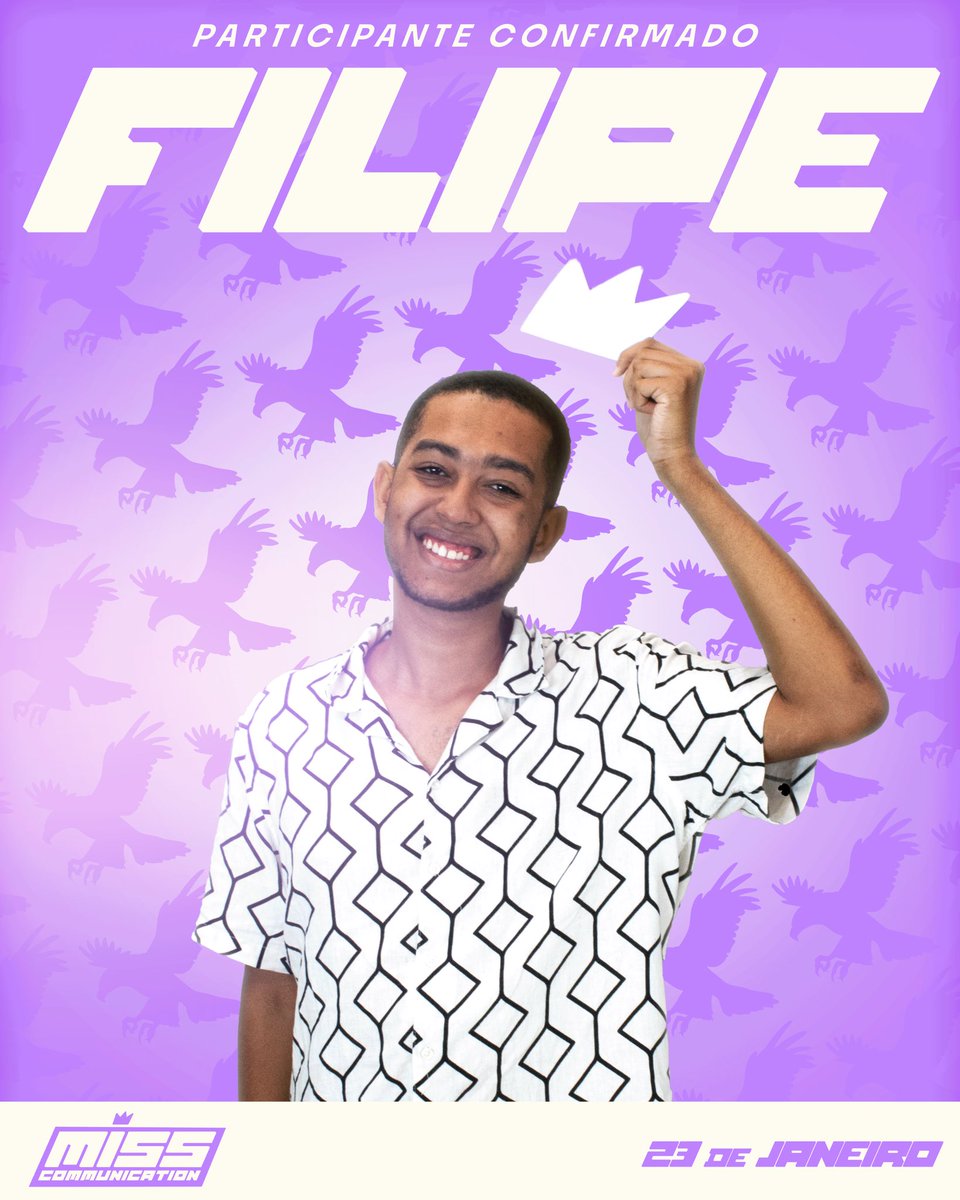misscomunicauem's tweet photo. PARTICIPANTE CONFIRMADO
FILIPE 🦅
21 anos, segundo ano de CMM
#MissCommunication estreia dia 23 de JANEIRO 👑 https://t.co/gIZT1pS8Tt