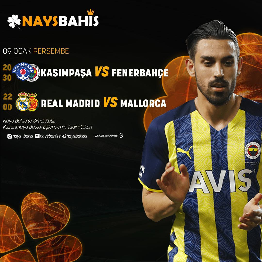 ⚽️KASIMPAŞA &amp; FENERBAHÇE⚽️
⚽️REAL MADRID &amp; MALLORCA⚽️

🪩Yüksek Oranlar
🪩Hızlı Çekim
⭐️ Canlı bahis ile adrenalin ve kazancı zirveye taşıyın!

naysbahis204.com

#nayslakazan #gununmaclari #Kasimpasa #Fenerbahce #RealMadrid #Mallorca