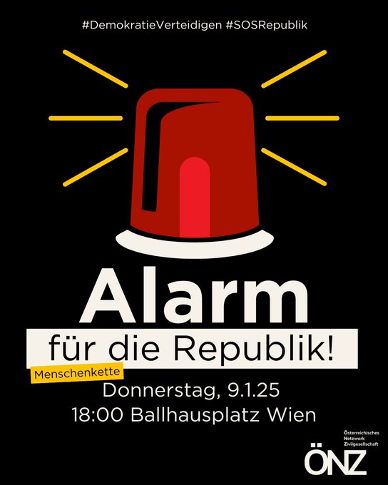 Heute 18 Uhr, Ballhausplatz.

#DemokratieVerteidigen