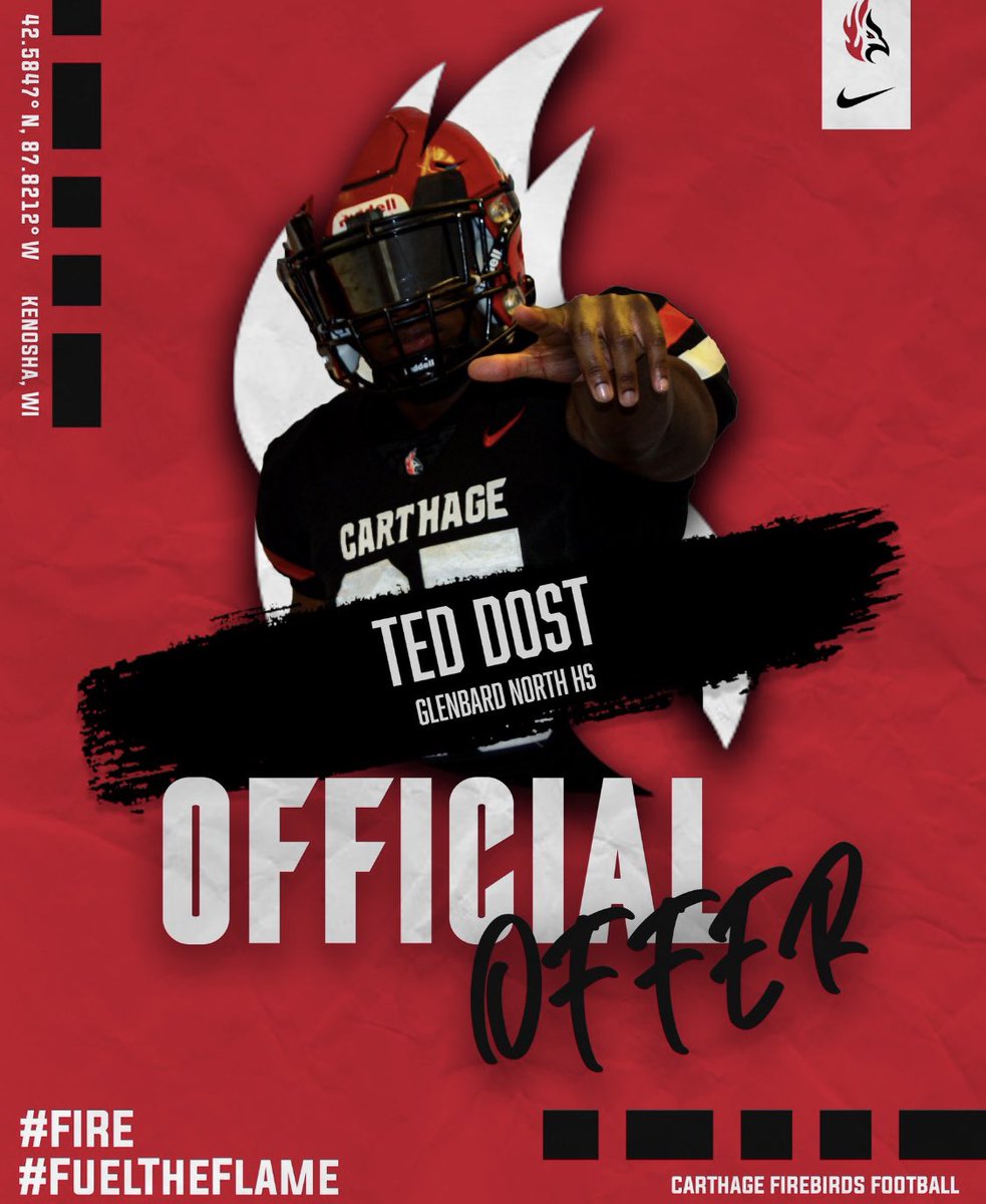 Ted_Dost's tweet image. After a great visit with @CoachPopino  and @Coachdavis3090 I am extremely blessed to receive my third offer to continue my academic and athletic  career at Carthage college!! @GNfootball   @CoachSaboFIST @FISTFootball @PrepRedzoneIL