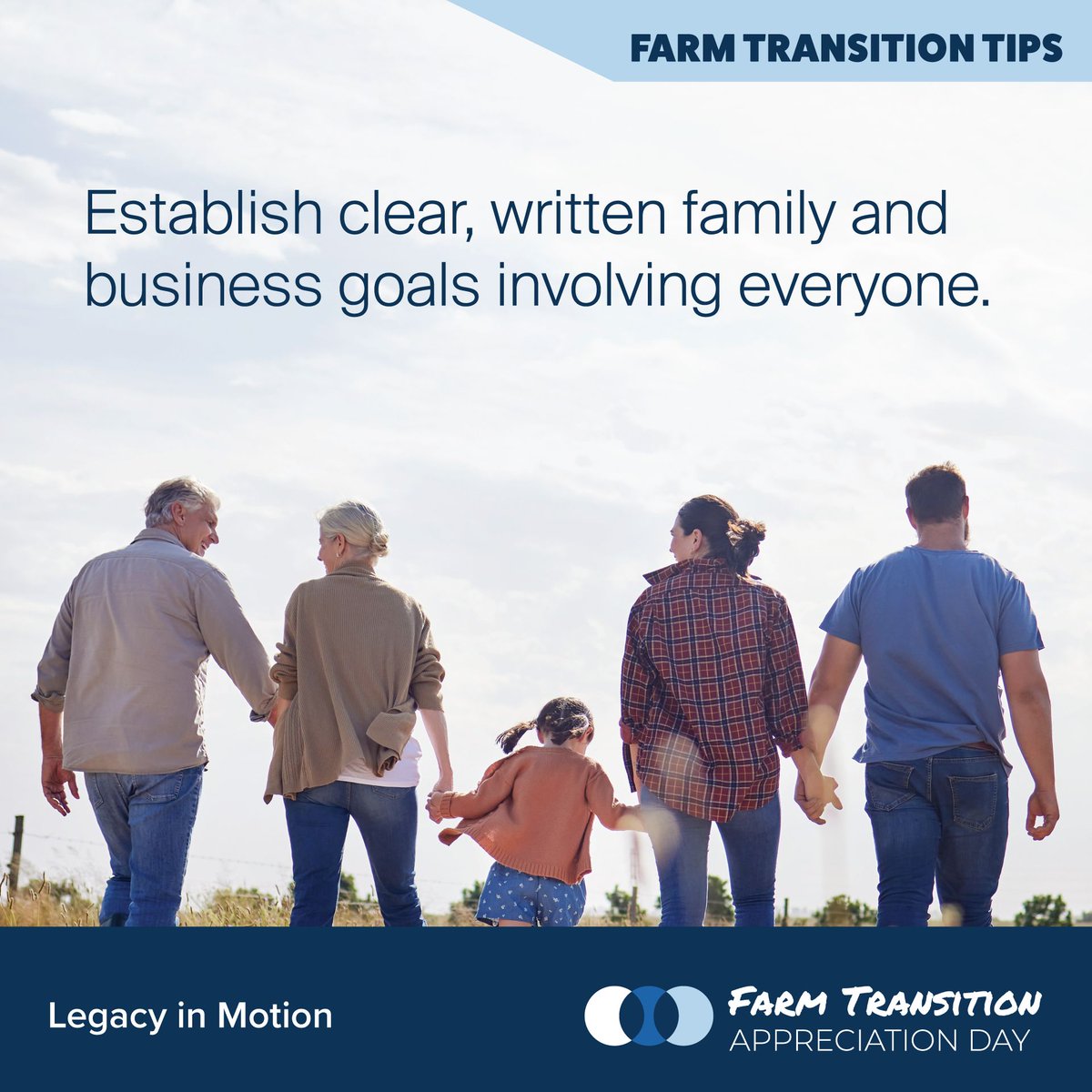 AgSafeBC's tweet image. Today is Farm Transition Appreciation Day, a day to encourage and celebrate Canada&apos;s farmers&apos; progress to secure the future of agriculture in Canada. 
#FarmTransition Tip: Establish clear, written family and business goals involving everyone. 
#FTADay2025