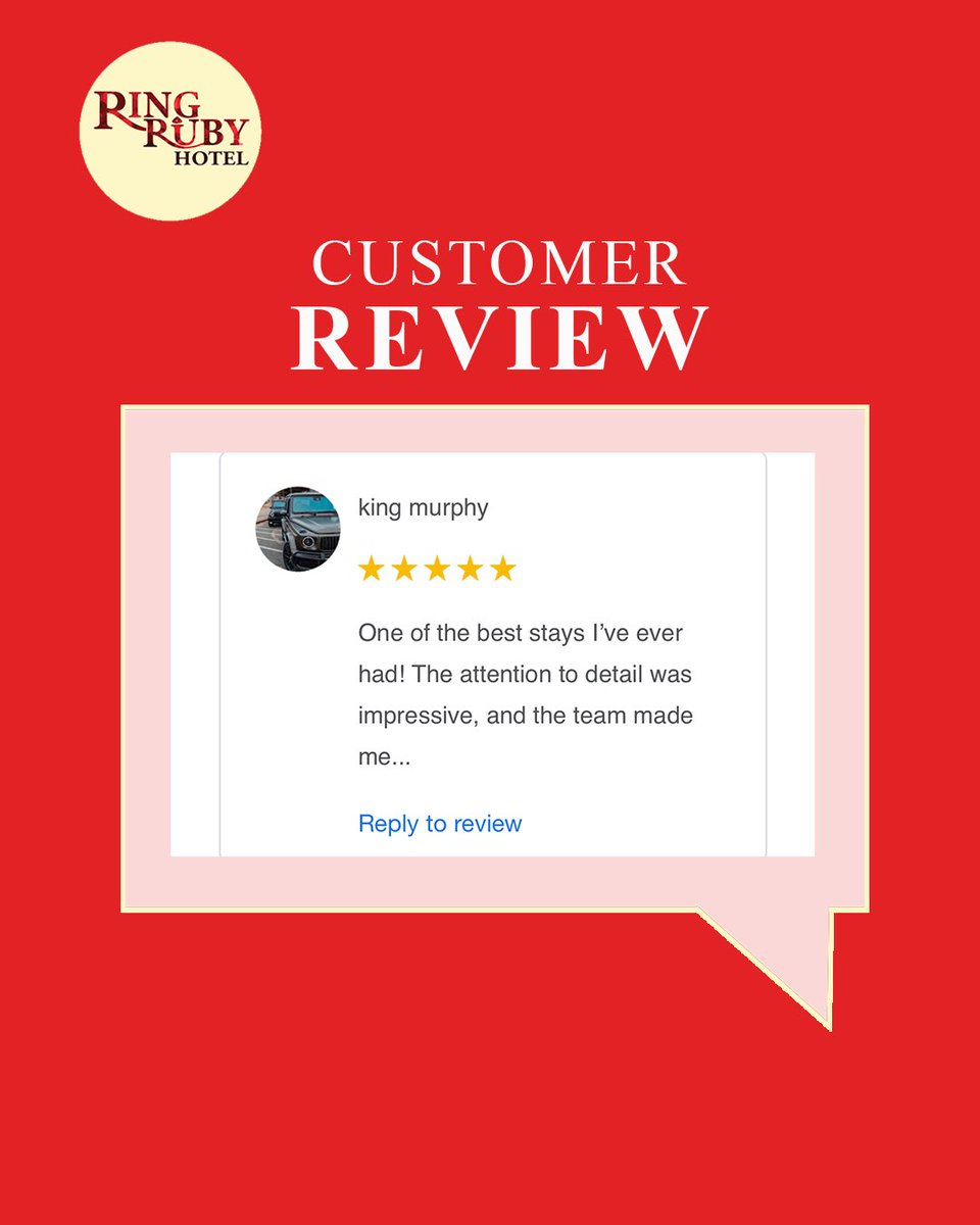 Ringrubyhotel's tweet photo. ⭐⭐⭐⭐⭐ - We love hearing from happy customers! ☺️

For reservations or inquiries ☎️ 09115638526 / Email 📧 info@fivecloverhotels.com

#ringruby #hotelsinlagos #hotelsinnigeria #lagoshotels #hotelsinikejagra https://t.co/eAD0EbIGQI