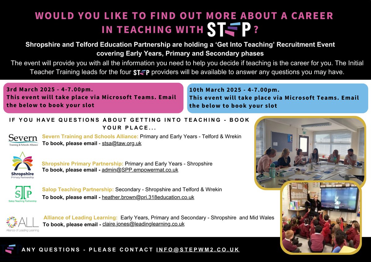🌟 Join Our Online Recruitment Event for Aspiring Teachers! 🌟
Are you passionate about shaping the future? 
Join our insightful sessions with experienced educators
Information on the ITT program and application process
Q&amp;A sessions to address all your queries
Don't miss out 🌟