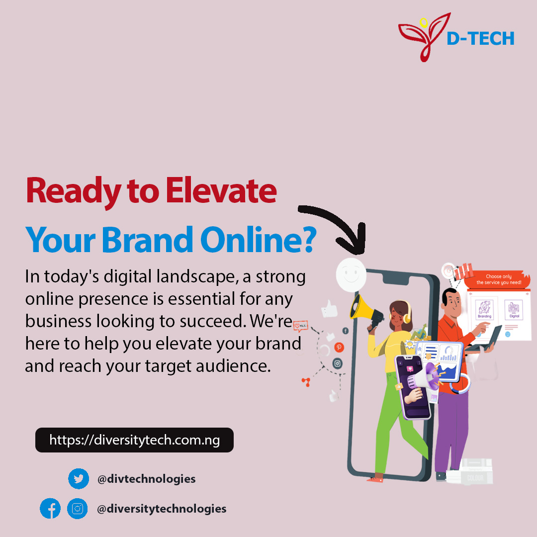 divtechnologies's tweet image. 📈 Let us take your online presence to the next level. Get in touch today!
👉 diversitytech.com.ng
📩 Contact us now for a free consultation!
Hashtags:
#WebDesignLagos #DigitalAgencyNigeria #BusinessGrowth #WebsiteDevelopment #DiversityTechnologies