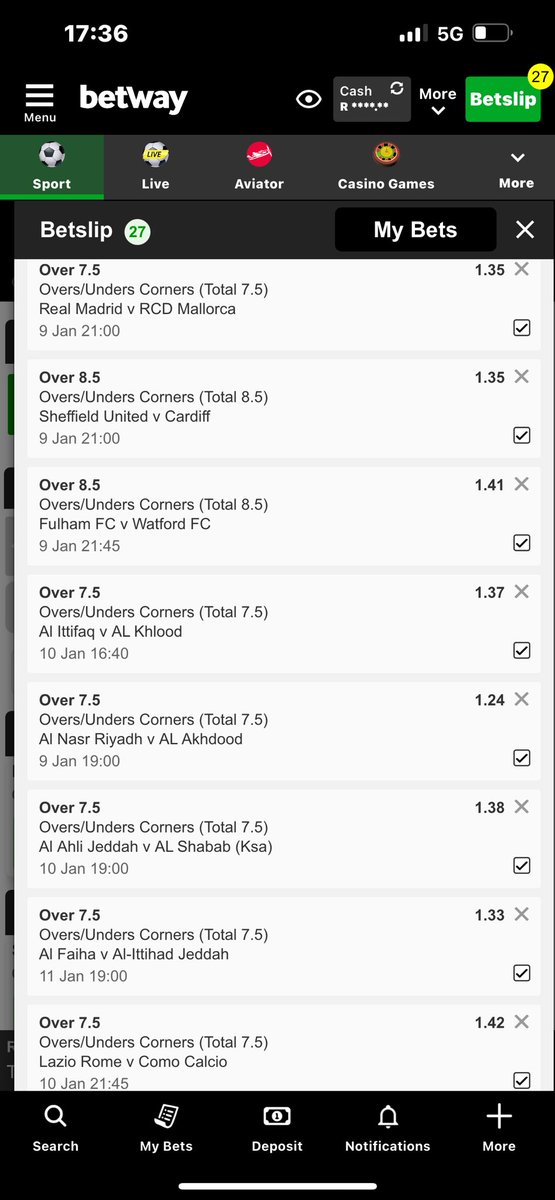 6k odds corners corners 🐍🐍🐍🚆🚆🚆I just placed a bet with Betway. Tap here to copy my bet or search for this booking code in the Multi Bet betslip X8AD03AA2 betway.co.za/bookabet/X8AD0…