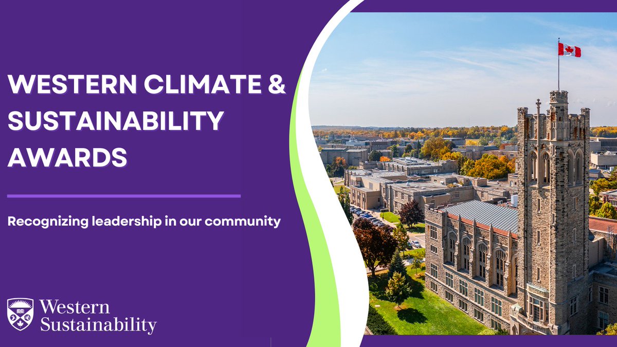 Introducing the new #Western Climate &amp; Sustainability Awards! These awards recognize those championing sustainability and climate action.

All Western student, staff, and faculty are eligible to be nominated.

Nominations are now open until Jan 31: bit.ly/49HNaie