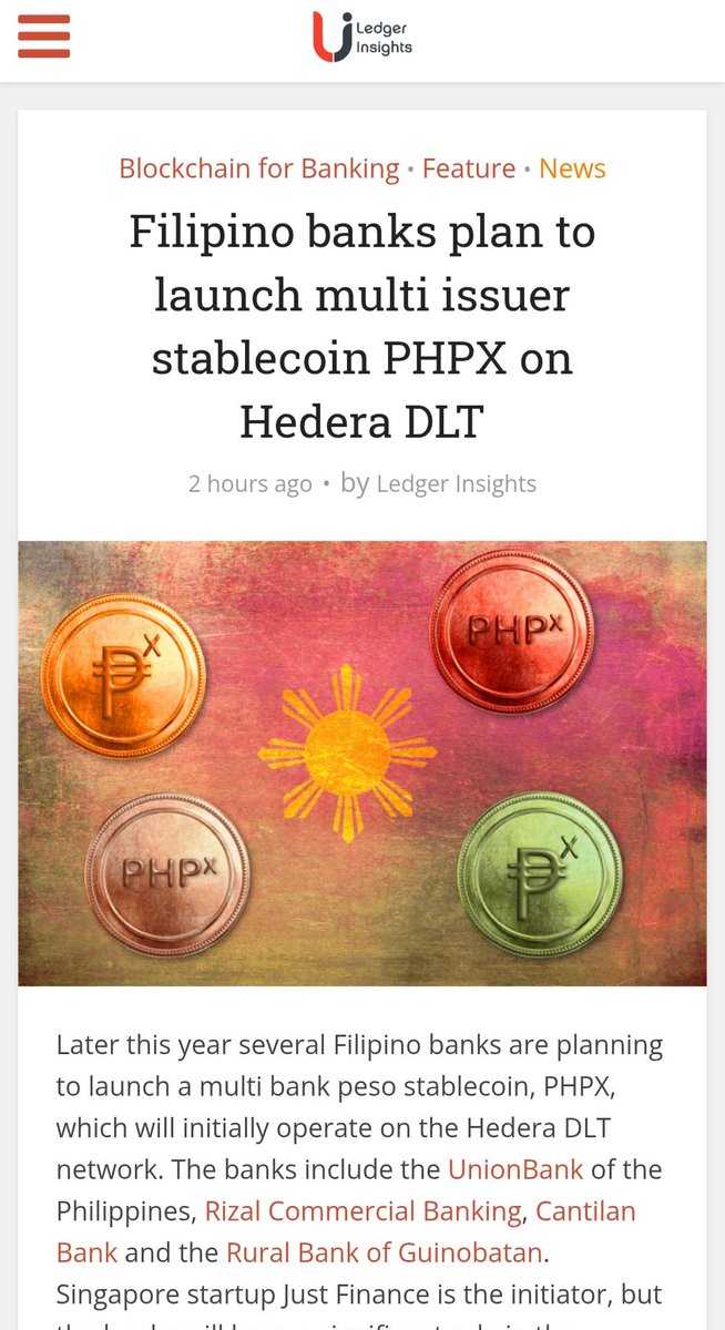 gripecoin's tweet image. BREAKING: Filipino banks will be running on Hedera in 2025! 🚀 What&apos;s next, Japan&apos;s banks making the move to Hedera too? 👀

❤️ LIKE if you believe in Hedera&apos;s future.
🔁 REPOST if you think Japan is next! 🔥 #Hedera #PHPx #DLTRevolution