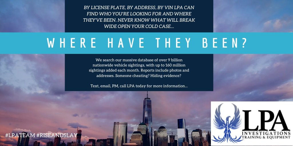 DrLauraPettler's tweet photo. Currently accepting new cases. Contact us today https://t.co/9Quz6VSDPy to get started.
#RiseAndSlay #LPAteam #privateinvestigator #surveillance #investigation #cheatingspouse #infidelity #backgroundchecks #privatedetective #detective #privateinvestigators #investigate https://t.co/ornNA8zoUC