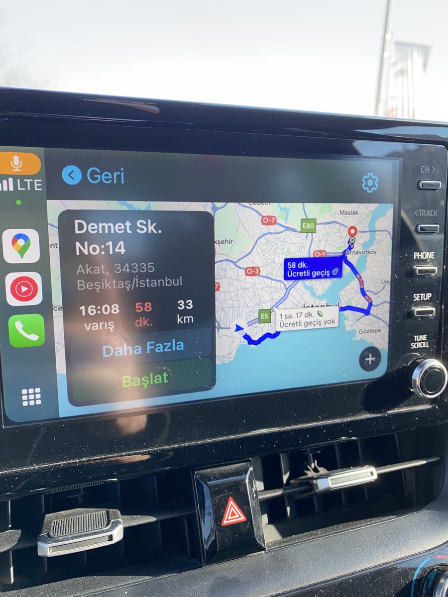 Size İstanbul trafiğini anlatayım Yenibosna Etiler arası önce Avrasya tünelinden geç sonra Üsküdardan dön köprüden geçip Etilere bağlan diyor :) öğlen saat 15:00