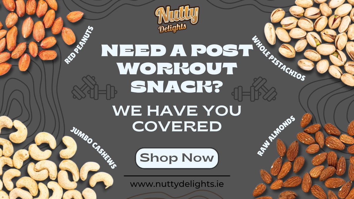 Need a post-workout snack? We've got you covered! 💪 Fuel your body with our protein-packed nuts, seeds, and dried fruits for the perfect recovery boost. 🥜🍓 #PostWorkoutSnack #HealthyFuel #CleanEating #FitnessFood #SnackSmart #NuttyDelights