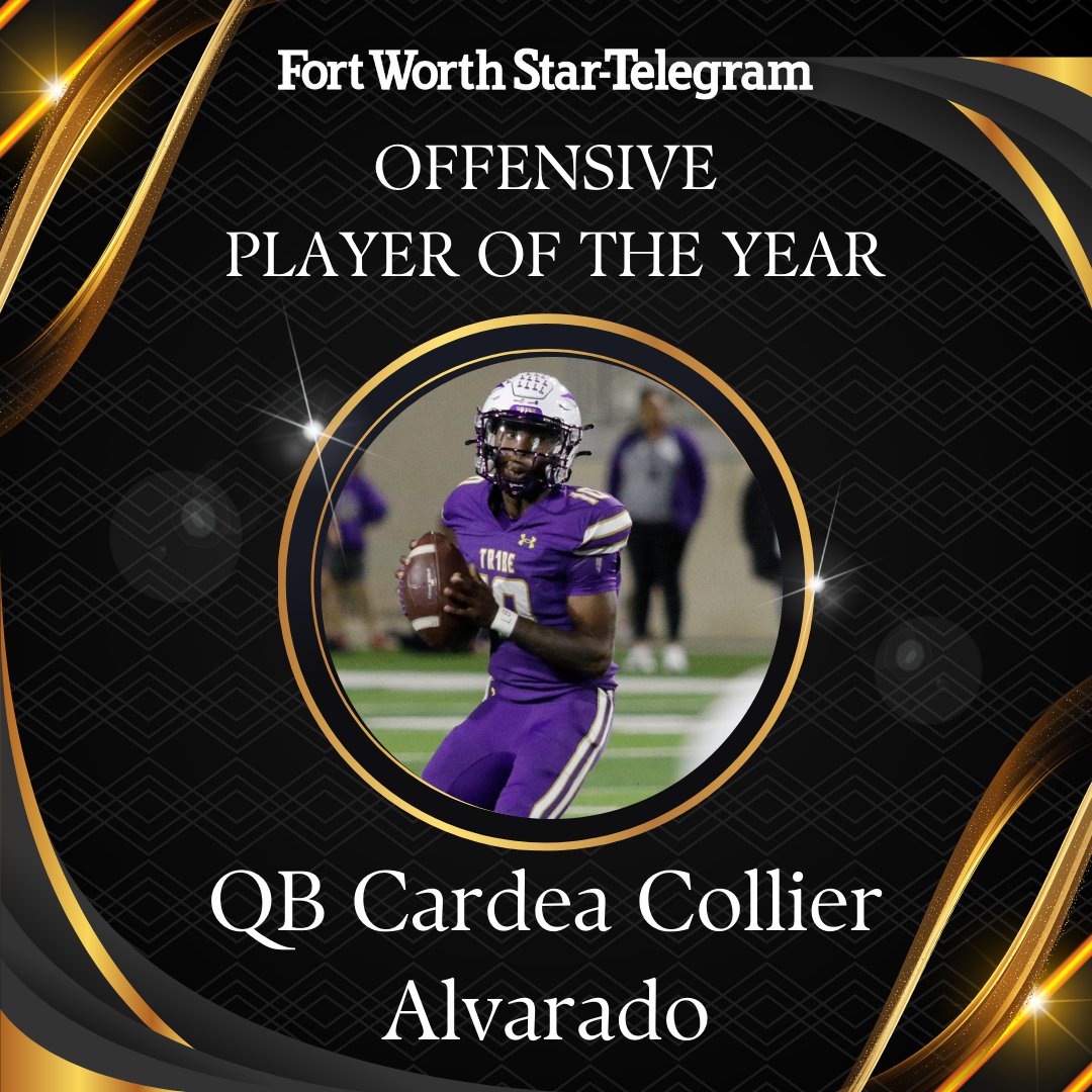 Introducing the Star-Telegram #TXHSFB Offensive Player of the Year: Alvarado QB Cardea Collier.

5,279 total yards. 75 touchdowns. FULL STORY: star-telegram.com/sports/dfwvars…
