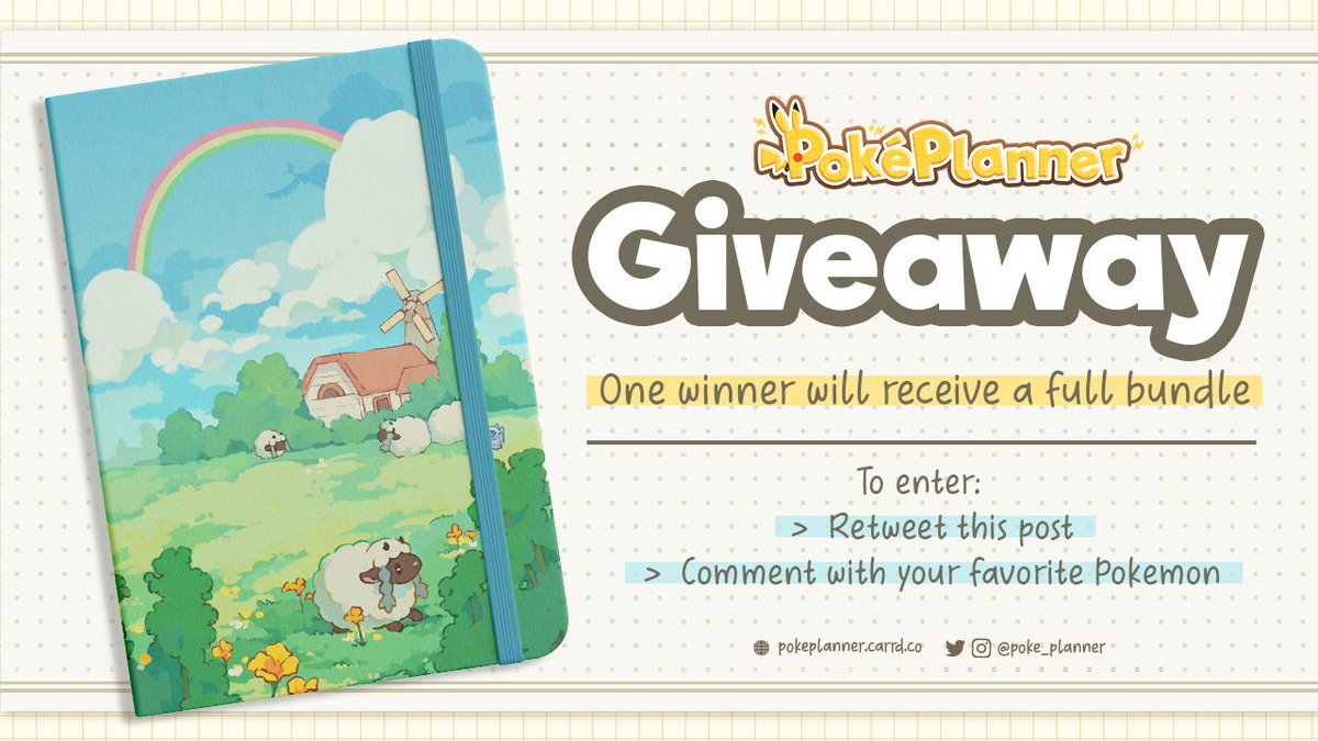 poke_planner's tweet image. ⚡️POKEPLANNER GIVEAWAY⚡️

The celebrate the last week of our leftover sale, one winner will receive a full bundle!

To enter:
💛 Retweet
💛 Comment with your favorite Pokemon

The winner will be randomly selected on Jan 15th!