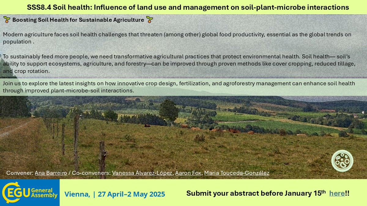 Last days for submitting an abstract for the EGU conference! Have a look on this session, we are lookikg forward to receive your work about soil-plant-microbe interactions