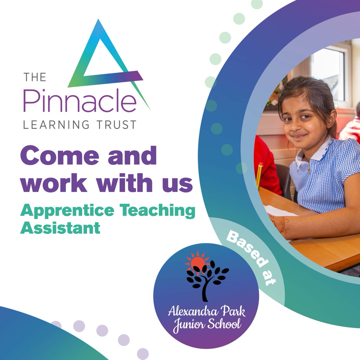 The Pinnacle Learning Trust (@pinnacletrust) on Twitter photo Come and work with us - Apprentice Teaching Assistant at <a href="/Alexpark_sch/">Alexandra Park Junior School</a>:
bit.ly/3BZwAy5
Closing date for applications is Monday 3rd February, midday. Come and work with us - Apprentice Teaching Assistant at <a href="/Alexpark_sch/">Alexandra Park Junior School</a>:
bit.ly/3BZwAy5
Closing date for applications is Monday 3rd February, midday.