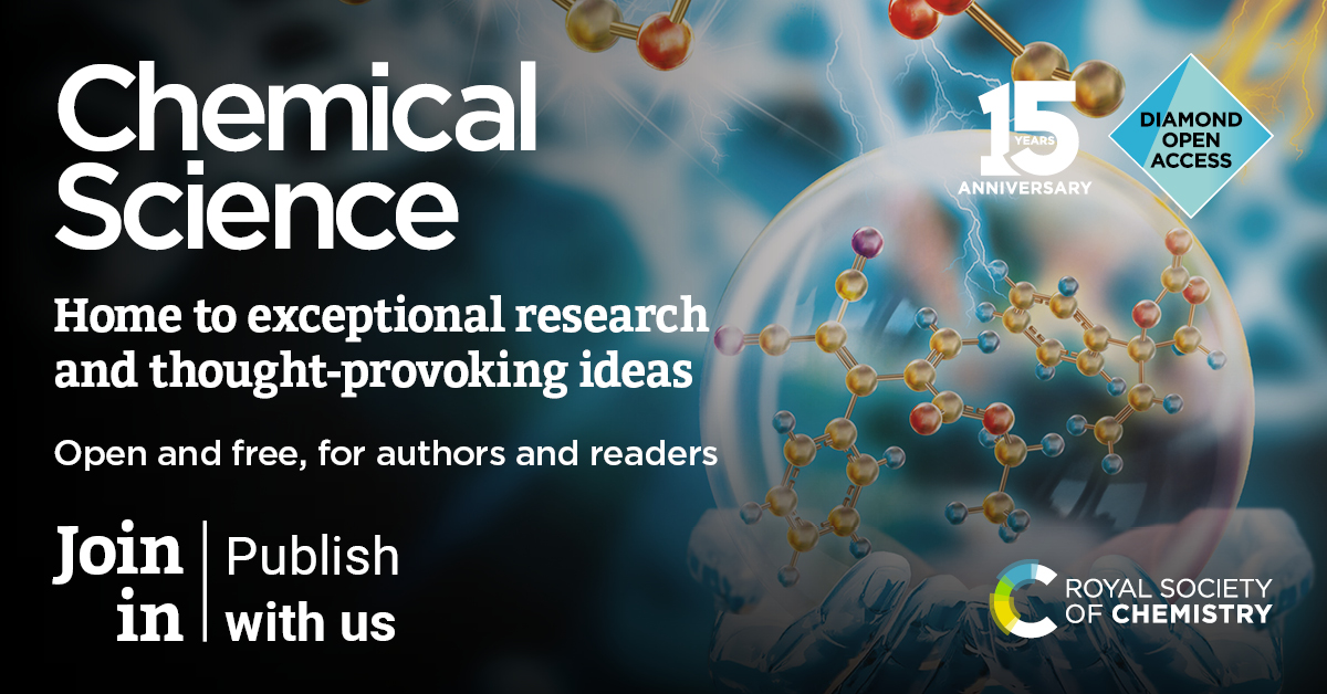 We are delighted to celebrate 15 years of Chemical Science in 2025! 

We have lots of exciting things planned for the rest of the year, so stay tuned!

To find out more, check out our editorial from issue 1:doi.org/10.1039/D4SC90…