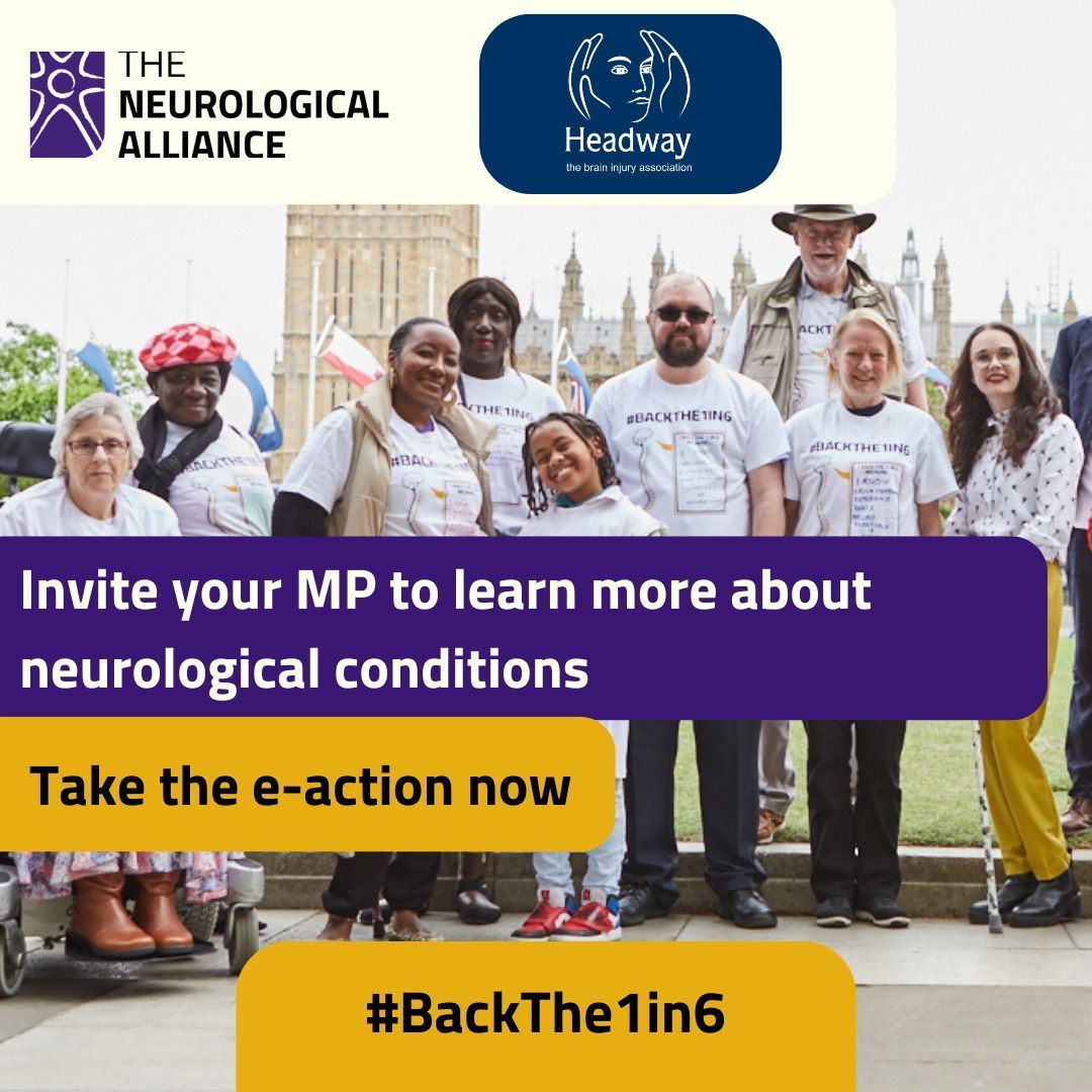 HeadwayUK's tweet photo. Ask your MP to meet with Headway and other neurological charities in Parliament on Thursday 16 January. 

With so many new MPs, it's vital we make new contacts for brain injury survivors. It takes less than a minute to fill out this form: https://t.co/laIocfrSEj https://t.co/LlfgvYmWvO