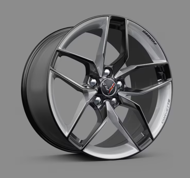 The 2025 Chevrolet Corvette Z06 has 4 options for the finishes of the wheels.

1️⃣ Gloss Black forged aluminum wheels.
2️⃣ Pearl Nickel forged aluminum wheels.
3️⃣ Polished forged aluminum wheels.
4️⃣ Bright Polished forged aluminum wheels with Carbon Flash painted pockets.