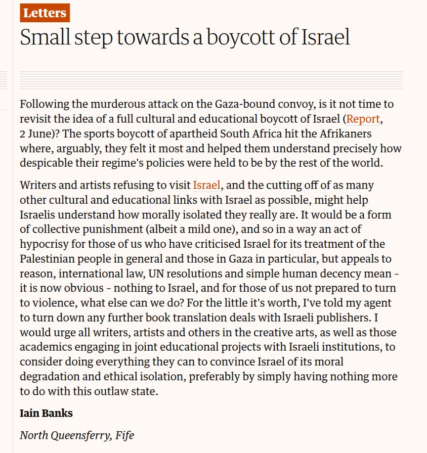 The sadly missed Iain Banks, 3rd June 2010 - 15 years ago. 
theguardian.com/world/2010/jun…