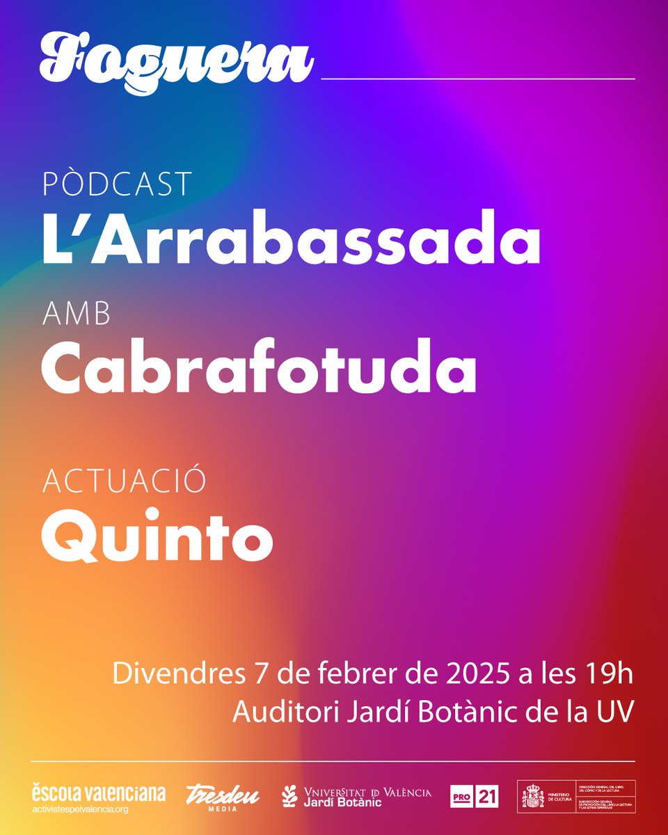 La 4a edició del #Foguera24🔥d'Escola Valenciana i <a href="/revistatresdeu/">Tresdeu</a> abordarà la problemàtica de l’habitatge amb el pòdcast <a href="/larrabassadabcn/">L'Arrabassada</a> i <a href="/cabrafotuda/">cabrafotuda</a> com a invitat. Hi actuarà <a href="/vedequinto/">quinto</a>. 

📅7 de febrer
 📍 <a href="/JardiBotanicUV/">Jardí Botànic UV</a> 
🎟️ entrades.escolavalenciana.org
