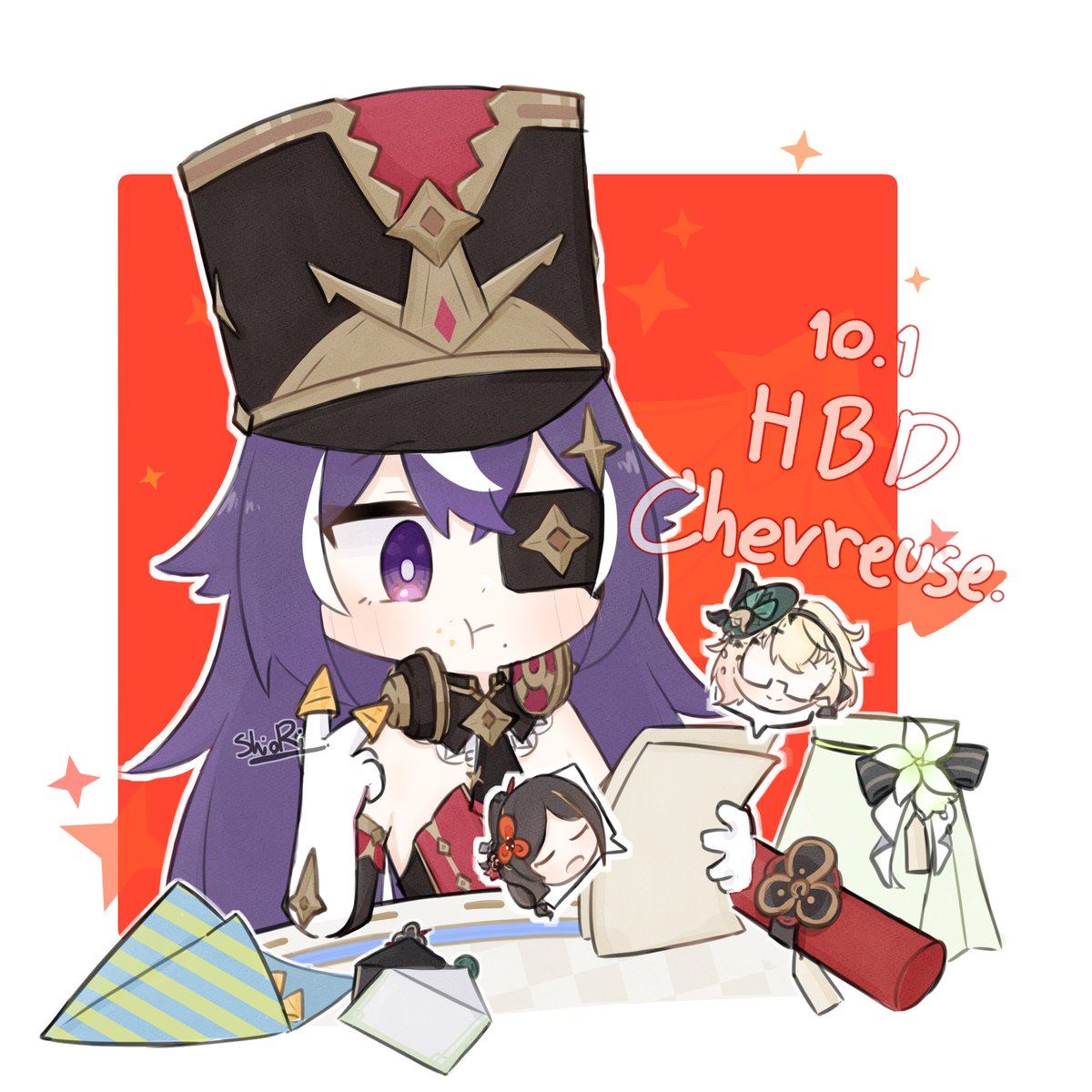 shiio_rii's tweet image. 🍟🎂🎉

#シュヴルーズ生誕祭2025
#GenshinImpact #Chevreuse