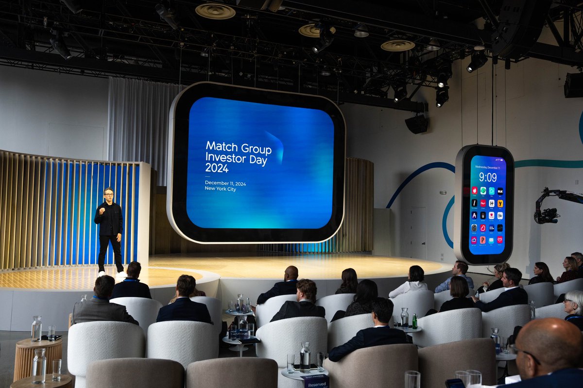 HangarFour's tweet photo. H4 was proud to lead the planning &amp; end-to-end production of Match Group’s inaugural Investor Day! 📊 The event brought to life Match Group’s category defining vision &amp; innovation behind the world’s most iconic dating brands such as Tinder, Hinge, &amp; more 📈

#Tinder #Hinge #H4 https://t.co/OyPwGBKk0m