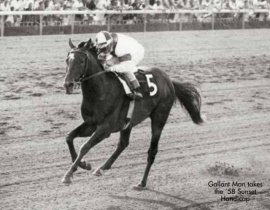 HORSERACING1002's tweet photo. GALLANT MAN 🇮🇪1954
(MIGOLI - MAJIDEH BY MAHMOUD)
#GallantMan
B/ Aga Khan(Ire) Mar 20, 1954
O/ Ralph Lowe
T/ John Nerud 
26-14-4-1---$510,355
Hibiscus S, Belmont S, Jockey Club Gold Cup, Travers S, Peter Pan H, Nassau County H. Hollywood Gold Cup, Sunset H, Metropolitan H.
2nd Kentucky Derby,  Trenton H, Wood Memorial S.
3rd Carter H. 
NAR Belmont 12f 2,26,⅗.
NTR Belmont 9f 1,47,⅕.
NTR Tropical Park 6f 1,09,⅖.
Stood at Spendthrift Farm . 
Sired 498 foals, 331 winners, 52 sw, Avie, Coraggioso, Gallant Bloom, Gallant Romeo, Kennelot, My Gallant, Nalees Man, 
Died Sep 7, 1988.