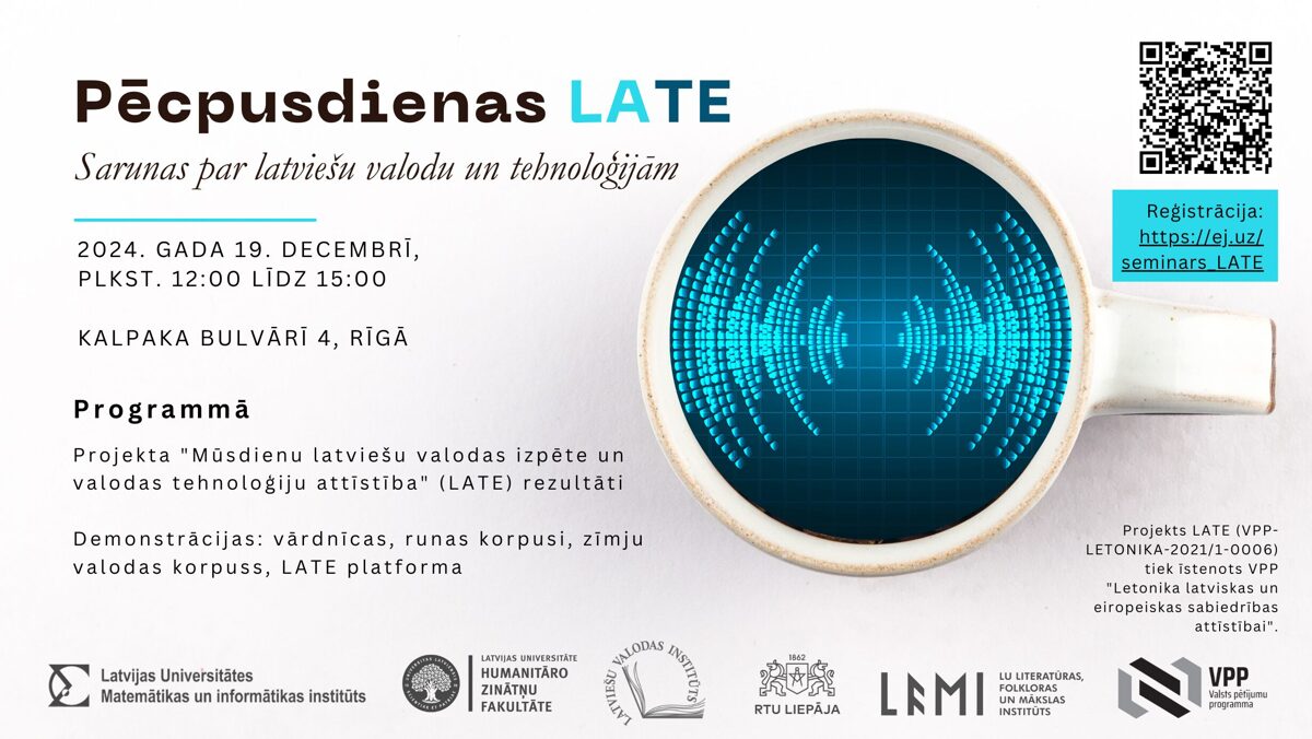 Vēl pirms Ziemassvētkiem notika brīnišķīgs projekta noslēguma seminārs “Pēcpusdienas LATE: sarunas par latviešu valodu un tehnoloģijām”. Vairāk par projektu un pasākumu vari uzzināt digitalhumanities.lv/projekti/vpp-l….
#ESFondi #Atveseļošanasfonds #NextGenEU