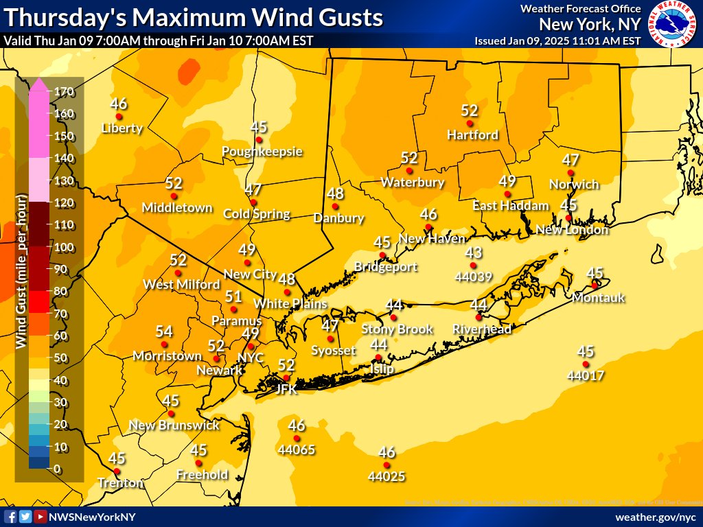 A wind advisory is in effect for the entire area until 10 PM. Northwest winds could gust as high as 50-55 mph in spots.