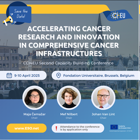 Save the date! 
🗓️ On 09-10/04/2025, the EU project #CCI4EU, in which <a href="/sciensano/">Sciensano</a> is a major partner, organises a conference on #cancer research and innovation in comprehensive cancer infrastructures.
⚠️ Deadline for application: 02/02/2025! 
ℹ️ Learn more: eso.net/en/what/we/do/…