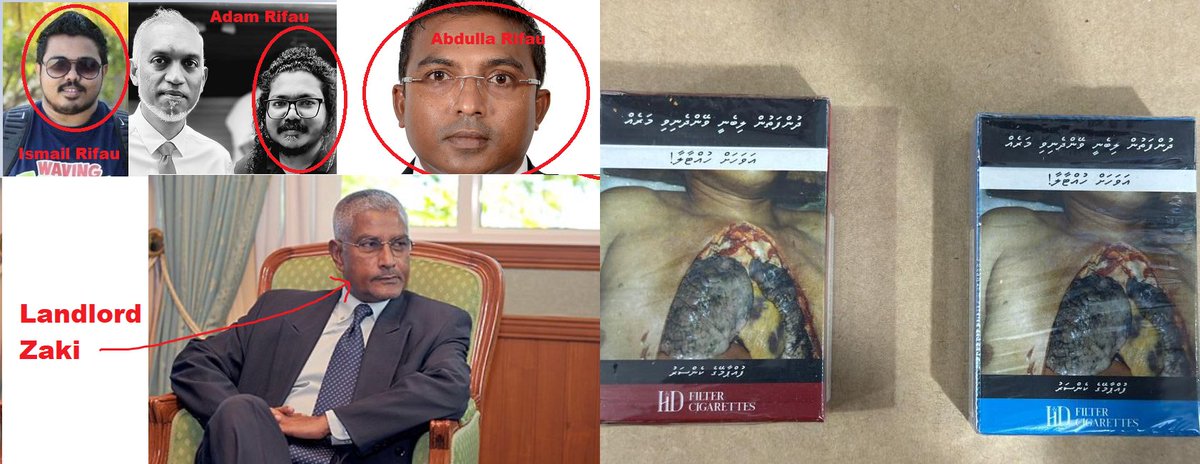 HKurusee's tweet photo. Update

This illegal cigarette manufacturing factory, run by MP Abdulla Rifau @BocheyRifau along with his two siblings, Ismail Rifau (@nekblek) and Adam Rifau (@dameyss), is located on the 2nd floor of Ibrahim Hussain Zaki's house (H. Hulhugali). 

There are 8 foreign workers employed at the factory.

@PoliceMv must remove this operation from the building immediately.

Unregulated cigarette manufacturing poses a significant risk to public health and safety. We don't know what chemicals or other ingredients they are using. We don't know the quality. There's no authority to ensure quality, cause it's illegal. This is serious.