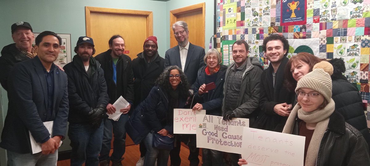 TenantBloc's tweet image. Last night Croton-on-Hudson became the 13th locality in NYS to pass #GoodCause in less than a year.

Tenants everywhere deserve the right to remain in their homes. Our stability will always be more important than landlord profits.