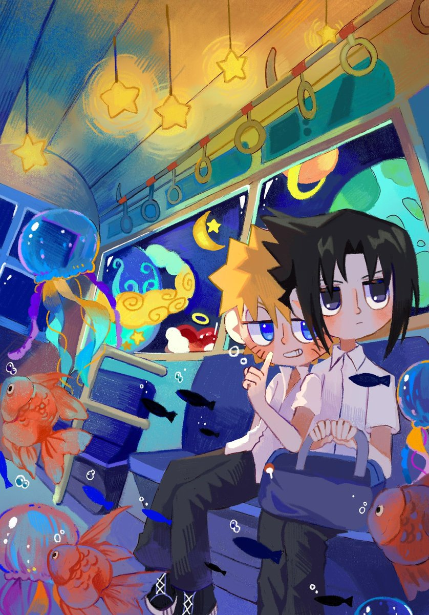 asakomayu's tweet photo. #サスナル 
#sasunaru  
 海の列車 https://t.co/yGcCFTH91d