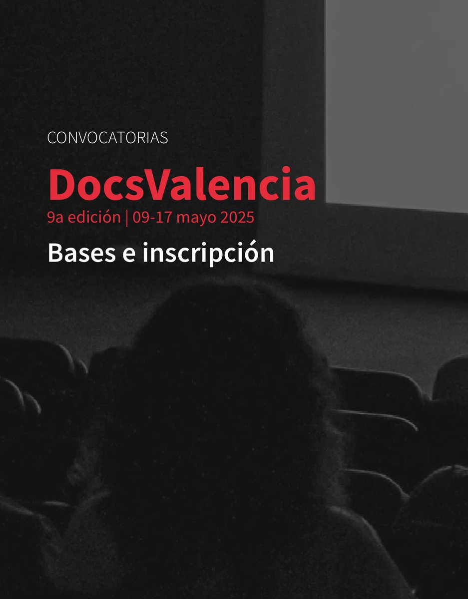🎥 2025 trae la 9ª edición de DocsValencia – Espai de No Ficció.

🗓️ El plazo de inscripción sigue abierto hasta el 24 de febrero de 2025.

👉 Consulta las bases e inscríbete aquí: docsvalencia.com/convocatoria-d… 

🔴 ¡Forma parte de esta edición!
