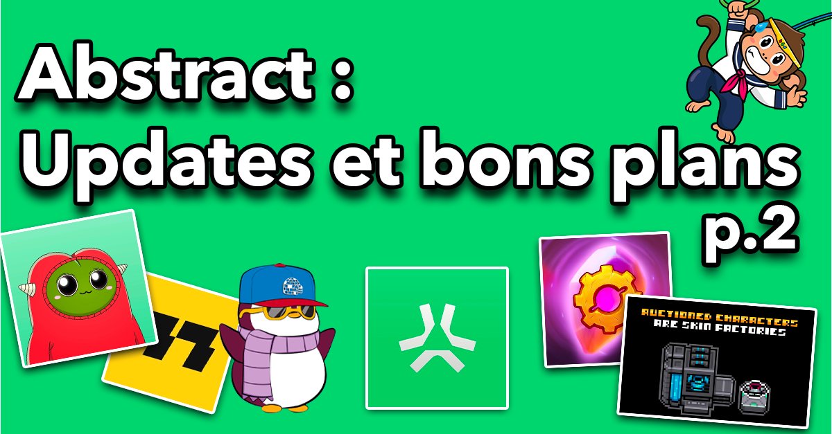 Frenchiee's tweet photo. Abstract, l’écosystème le plus hype du moment ✳️

Updates 🗞️, Free mints 🆓, projets earlys 👀
..et surprise 🎁

Les meilleures news pour te placer 🔎⬇️

⚠️ Lisez bien, une surprise se cache dans le tweet 

👉 Projets NFTs 🐒 :

🆕 @AbstraUniverse : un free mint qui chope une hype de fou. Ils deviennent viraux grâce à des honorarys faits à des gros KOLs de l’écosystème ! 
Smart following de fou, dont certains de la team Abstract. 
Cute, porté par les plus gros, 🆓 free mint, à mon avis c’est un NO BRAINER de tenter de se placer.
Les collabs sont ouvertes pour ceux qui veulent tenter.

Le compte à suivre @MustyDiapers , dites-lui de checks les DM là !! 😂🫶

🗞️ The Plooshies continuent d’attirer l’attention grâce à leur campagne de SocialFi saison 2.  Imo c’est les derniers jours pour tenter de se placer, car après il faudra rattraper des retards pas évidents.  Bravo à tous ceux qui montent dans le leaderboard 🏅

🆕 @DesyfrNFT : Assez hype, suivi par Abstract Eco et de nombreux KOLs. Art à la Azuki, intéressant de suivre !

🗞️ @finalbosuX : un partenariat très cool annoncé dans leur Discord avec OnchainHeroes ! Le premier mint à succès d’Abstract veut introduire un personnage de l’IP final Bosu dans leur jeu. 

Des WL pour le prochain mint OCH ont même été obtenues (les plus dures à obtenir actuellement) pour les holders Final Bosu Genesis, en cours jusqu’au 10 janvier, allez-y.

🆕 @oekaki_io : la page vient de sortir ainsi que le site web, on est sub 1k sur le twitter. Il semblerait que cela soit la page des jeux de @oekakiConnect ! Les @kemonokaki et tout le projet sont très supportés par Jarrod !

Le gaming semble être une transversale essentielle pour Abstract. Donc imo, ne pas fade tant qu’on est early 👀

🗞️ @kemonokaki Justement, Jesse Pollak avait changé sa PFP hier soir, et la collection avait pump x2 jusqu’à 0.5 ETH. Après qu’il ait changé de nouveau, dump de nouveau, FP actuel 0.28ETH

🗞️ @WorldofAru , le jeu sera Fully on chain, tout, des interactions entre joueurs, évolutions, etc... seront sur la blockchain. Ils estiment être au meilleur endroit avec Abstract pour build ça ! Ils ont sorti un dessin, et l’art s’annonce vraiment cool !
Les teams d’abstract semblent vraiment bullish dessus, j’ai hâte de voir la suite.
 
🗞️ @ApengsNFT : un très gros GA de 7GTD WL a lieu sur @abstractfrance_ 🎁 belle opportunité, beaucoup de gens ont mint des tonnes de NFTs sur le testent pour avoir des spots GTD, donc cool de pouvoir y accéder directement.

🆕 @onchainarmy lancent un mint de NFTs, 5K NFTs sur Abstract, et ils ont lâché une roadmap qui explique la suite des choses, comment cela va aider le token (ARMY, anciennement Pacmoon, qui a été CTO), et des initiatives autour de l’IA.

🆕 @gaypenguins_ les Pengz, mais gay. 
Peu de following, mais drôle, donc ça peut valoir le coup de se placer. J’ai chopé ma WL, ils sont très marrants en DM, ça pourrait former un petit culte intéressant, NFA !

🗞️ @pengztracted sont en FEU 🔥. 
Vous le savez c’est une de mes collections favorites (une surprise VA arriver 👀) 
Ils ont lancé leur site internet, super Degen. 
Ils ont aussi annoncé qu’ils se lanceront sur Magic Eden
 
L’art est toujours aussi fou et drôle, ils sont dans le TOP de toutes les tiers lists des KOL Abstract, et c'est un free mint 🆓.

Bref, un des bets que je prends FORT.

🆕 @BasedBullsXyz : ils ont tease une arrivée sur Abstract en ce début d’année. Suivis par Abstract donc soutenus. Il y a des free mints sur le tester pour tenter de se placer sur la WL.

🗞️ @pupilzNFT ont annoncé un partenariat avec Unfungible. Un boite qui aide les projets à scale, et connue pour host parmi les plus gros spaces de l’écosystème. 🎙️
Un partenariat de qualité, pour un projet encore bien early.
Les WL distributions semblent commencer, donc c’est le moment de se placer sous les tweets et sur la TL.

🗞️ @BoskoAbstract ne feront plus rentrer de gens via Twitter, 3333 NFTs, 3333 membres dans le discord. Il va être intéressant de voir comment ça va se distribuer. 
Dur de se faire un avis sur le projet, car pas follow de la team Abstract, mais la hype est là.

🗞️ @ruyuistudios ont donné plus d’informations sur l’écosystème qu’ils créent : Animation, Gaming (single player et multiplayer, et les PFPs pourront être utilisées dans les jeux), merch et bien plus.

🗞️ @Kabuxyz annoncent un partenariat avec @223_WTF une marque qui aurait amené sur le marché Creepz, Chimpers, Pudgy etc.. le but ? Aller à la rencontre du Web2.

🗞️ @goody_nft ont ouvert leur Discord, mint assez hype, donc se rendre dedans pourrait être un bon moyen de se placer (des surprises arrivent de mon côté 🎁)

🗞️ @Adoradinos ont sorti un thread pour expliquer qu’ils veulent devenir la première marque pour enfants sur Abstract pour onboard la vraie prochaine génération de users 👶

🗞️ @OzyAbstract : nos pets OG du testnet continuent de cook dees collabs pour des mints hype. On garde les yeux dessus le mainnet approchant, que sera la stratégie ?

J'ai oublié des updates côté NFTs ? 👀

👉 Abstract et ses DApps 📱:

🆕 @fairside, une application de sécurité arrive sur Abstract. L’idée, une sorte d’assurance que vous payez, pour vous couvrir en car de scams/drains etc..
 
🗞️ @noodlesdot fun : une annonce très cool arrive de leur côté, tentez de sécuriser un code pour la waitlist.. vous ne regretterez pas. 
 
🎁 Allez j’offre un code waitlist pour une personne qui like 💚 + RT 🔄 ce thread et follow leur compte, 

Ils vont être de plus en plus difficiles à choper après l'annonce 😉

🗞️ @multiplierfun distribuent en ce moment e/1337 codes, qui unlock des feature dans leur app. Je tente tout de mon côté pour choper ça mais c’est très demandé.

🆕 @spredict_io la plateforme de prédiction sport, gaming et finance, se lance sur Abstract l’annonce a été faite !

🆕 @g8_keep viennent de lancer leur V2 et c’est vraiment cool. C’est une plateforme qui a pour but de permettre des fair lunchs sans les snipers, et ils montrent déjà des résultats super prometteurs. Ça m’étonnerait pas qu’on voit leur tech s’intégrer un max dans l’écosystème.

🗞️ @buzzdotfun ont tease leur referrals, et les avantages selon les différents Tiers.. on va tenter d’aller choper le tiers le plus haut hein.. 👀

👉 Le Gaming sur Abstract 🎮 :

🆕 @playchronoforge le RPG multiplayer, ont annoncé hier en space qu’ils passaient sur Abstract ✳️👀
Tout le gaming bouge donc petit à petit sur Abstract ?
Dans une de leurs tweets ils mentionnent un « new ticker », et le trailer est assez fou ! 
Futur énorme contender gaming sur la chain imo 🕹️

🗞️ @playgigaverse : un trailer du gameplay devrait arriver.. la hype est de plus en plus folle, je vous en ai parlé Day one ! 
En attendant 

- Ils ont sorti un bot de WL automatique en fonction de l’activité du Wallet, il s’appelle l’adjudant 3.0.
Pas besoin de connecter le wallet, il scanne votre activité du wallet pour déterminer votre score.

Si vous détenez une de ces collections, allez-y : Pirate Nation, onchain heroes, pudgy penguins, Cambria, Forgotten Runes, Zentry, InfiniGods, ParallelTCG, Neo Tokyo 

Gigachad éligible a deux mints ici 💪, et vous ?
 
- ils vont commencer DÈS AUJOURD’HUI des auctions pour 7 personnages limités dans leur collection Genesis GLHfers. 
Ils s’appellent « Masters of the gigaverse ». 
Ce sont des 1/1 et ils seront présents dans le jeu qui sortira sur Abstract. Ils auront une utilité.. : rôle spécial dans le discord, vous aurez chaque semaine une skin exclusive a claim, que vous pourrez utiliser, collecter, ou vendre. Le Holder du NFT pourra contrôler l’économie autour de cette skin.
 
L’auction commence à 3pm ET, et chaque personnage sera vendu l’un après l’autre.. 🔥
 
Sincèrement, ce projet me hype de plus en plus.

🗞️ @WITS_TCG a sorti une animation.
Le premint est toujours disponible si vous souhaitez vous placer, sinon, il faut être présent dans le discord.

🗞️ @playduper clairement se placent de plus en plus comme un des projets gaming les plus hype. La communication est parfaitement maitrisée. Les collabs sont ouvertes depuis lundi pour ceux qui souhaitent placer leur commu !
Premint toujours live.

🗞️ @RoachRacingClub ont annoncé un drop de 3333 Genesis lootbox NFT sur Magic Eden, cela arrivera le premier jour du mainnet Abstract

🗞️ @the77bit viennent d'annoncer "BitHub", un hub pour le gaming. 
Vous avez 77 heures pour vous inscrire, avec le mdp "✳️", pour obtenir une surprise et commencer à miner des "Bytes".

Il y aura des incentives en plus pour le minage si vous détenez leurs NFTs, invitez des gens, vous connectez quotidiennement etc..

👉 Coin de l’art 🖼️ :

🆕 Le collectif d’art @1337skulls a tease un drop à venir sur Abstract. Ce sont des gros OG, donc ça pourrait être un Cook, suivez bien ça imo.

🗞️ @Tuteth_ a tease des 1/1 de la collection, et c’est un BANGER (bravo à ceux qui ont gagné les GA en space et sur mes posts). 
Il a aussi ajouté des détails du mint : 1513 NFTs, 13 custom 1/1

Prix (sur le doc de check des WL) : 0.029 ETH

le mint a lieu ce soir a 20h pour les Free mints et GTD, sur @Mintify, ça durera 24h, et s’il en reste, ça ira en FCFS, mint au mainnet.
 
J’ai vraiment hâte de mint le mien, ça reste de l’art, aucune roadmap, et moi ça me parle.
 
🗞️ @Abstract_Pepes continuent de prendre une hype de fou, il y a de nombreux GA sur leur profil, ou le profil d’autres pages, qu’ils partagent. Pas mal de chance de se placer !
 
Dites-moi si j’oublie des projets art sur la chain ? 👀

👉 IA sur Abstract 🤖 :

🆕 @holowordAI , le projet derrière le $AVA viennent de faire des annonces phénoménales :

- Leur partenariat avec @aww_inc , le leader en Virtual Human IP au Japon (Ils ont des partenariats avec des marques de fou comme Nike, Dior, Vogue, et ont des IA influenceurs qui cartonnent dans le Web2), ce partenariat se lancera sur Abstract ✳️

- Un partenariat avec @Wintermute_t un des plus gros provider de liquidité ;

🗞️ @0xCygaar  semble être déterminé à ramener le meilleur de l’IA , il a tweet je cite : « je travaille avec les plus grosse teams crypto AI pour ramener des nouvelles initiatives et projets d’AI agent sur Abstract ». 
Bref, consumer IA, meilleure tech, on est pas prêts de voir l’IA en fin de cycle, en tout cas sur Abstract.

🆕 @NeuraADND arrive sur Abstract en février 2025. C’est un Agent AI artiste autonome, entrainé par un groupe d’artistes. Il y a un premint (je vous le mets en comm) si vous souhaitez vous placer sur leur drop à venir. Il y a aussi la possibilité d’acheter leur collection ETH.

🆕 @abstractyolo : un projet d’assistant IA, avec une collection de NFTs et un token $YOLO à venir, pas suivi par Abstract, mais le Topic est hot, donc à suivre.

👉 Memecoins sur Abstract 🪙 :

Pas de grosse update, Bwobcoin et Turbo toujours en tête.

👉 KOL Highlight : 

@loshmi a sorti un article sur Abstract pour TOUT comprendre, c’est un BANGER, donc vraiment je le conseille si vous démarrez.

-----

C’est fini pour aujourd’hui, évidemment, update ne veut pas dire ne pas faire vos propres recherches 😉, NFA.

Merci à tous ceux qui partagent, like 💙, RT 🔄 et mettent ça en signet pour pouvoir y revenir plus tard !