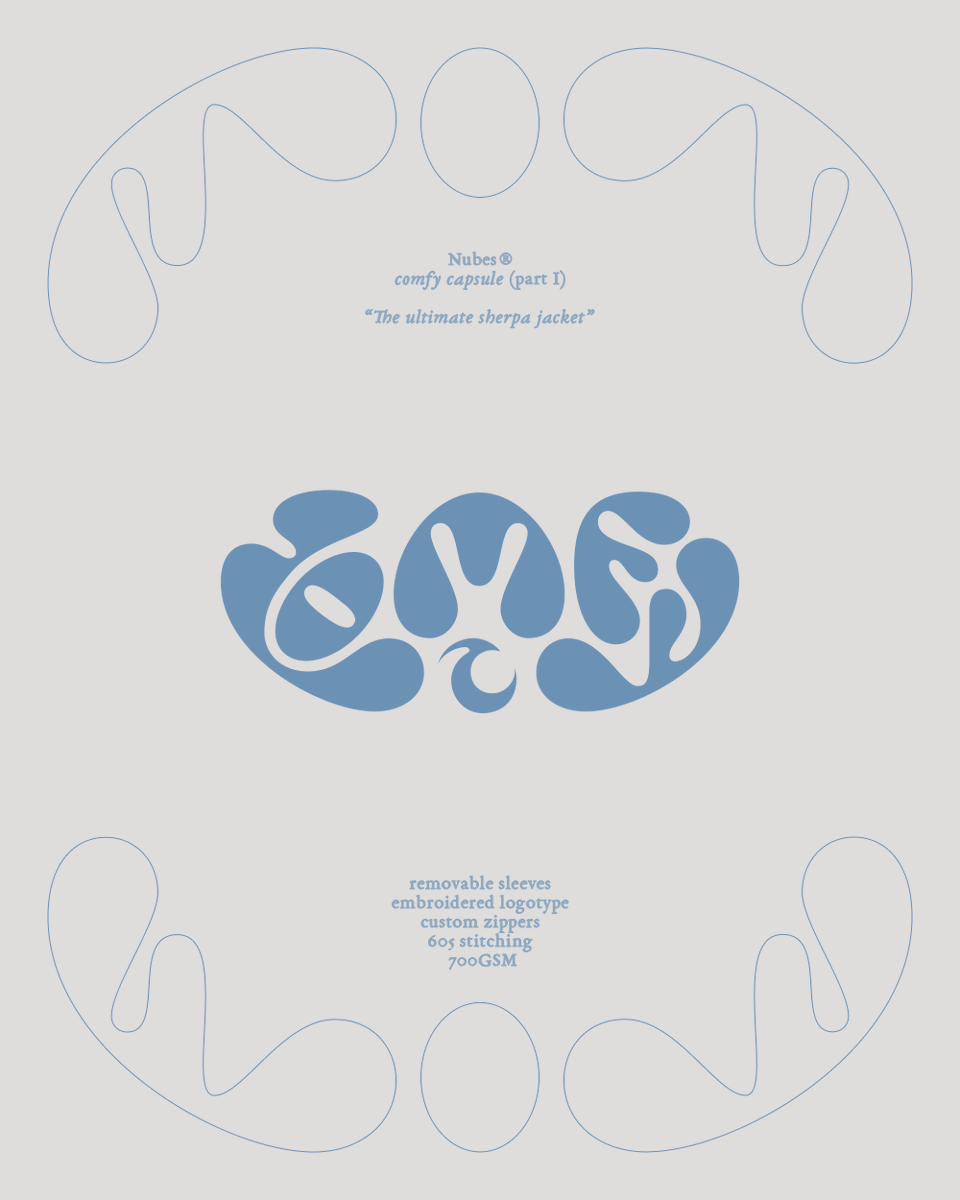 alexcreq's tweet image. nouveau lettrage pour la capsule COMFY 🥰☁️ de @NubesStudio