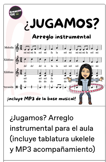 Crea_conTIC's tweet photo. ¡Año nuevo, recursos nuevos! "¿Jugamos?" Os presentamos una partitura divertida con arreglo para instrumentos del aula, tablatura para ukelele de la melodía y acompañamiento en MP3 https://t.co/PAHDrrlbry https://t.co/mUyVckYS0M