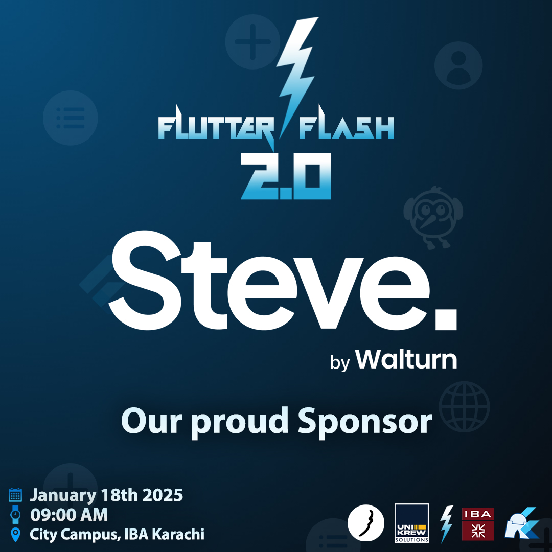 We’re excited to welcome Steve by <a href="/walturnNY/">Walturn</a>  as our proud sponsor! Register here: Android: play.google.com/store/apps/det……  iOS: apps.apple.com/in/app/flutter……Website: flutterxchange.com