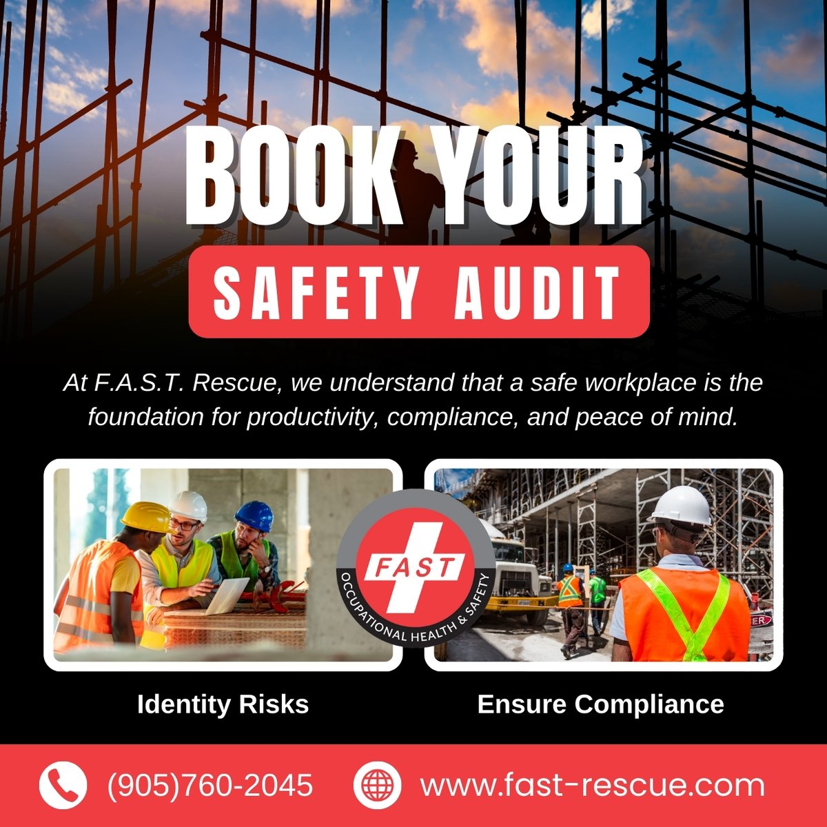 Fast_Rescue's tweet photo. 🎉 Start the New Year Right with Workplace Safety!

📊 Our customizable gap analyses provide actionable insights and professional reports to help you close the gaps and keep your team safe.

👉 Contact us today! https://t.co/DnsIe2SlYk

#SafetyAudit https://t.co/jSz0SCl0Wh