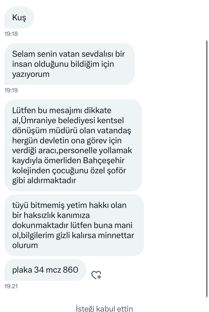 Şöyle bi şey gelmiş