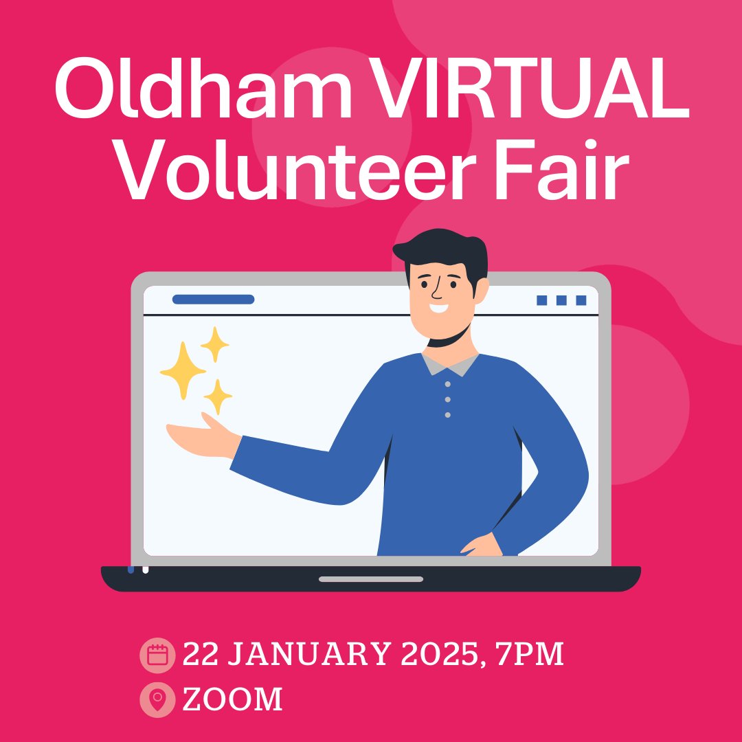 🙌 Just 1 week left until our Oldham VIRTUAL Volunteer Fair!

👉 Find out more about our fantastic online event at - actiontogether.org.uk/civicrm/event/…

📅 22 January 2025, 7pm

📍Zoom