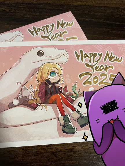Clown_Moeta's tweet photo. でん子さんの年賀状プリントさせていただきましたっ！ありがたやっ！
これで今年も安泰＆HAPPYですっ！
 #Den_ch https://t.co/KB3gUcdi8B
