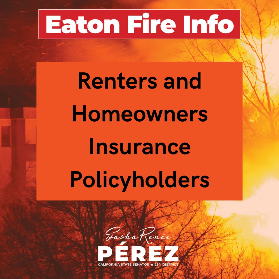 Homeowners/renters who’ve been evacuated due to the SoCal wildfires could make a claim on their insurance policy not just for losses &amp; damage, but for Additional Living Expenses tied to the evacuation. insurance.ca.gov/0400-news/0100…
Info at 1-800-927-4357 or insurance.ca.gov.