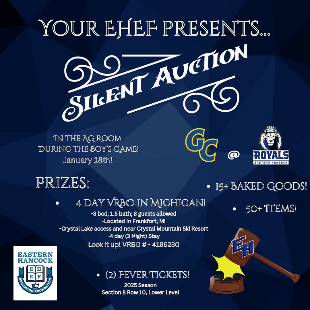 Our annual silent auction is fast approaching. We have some excellent items up for grabs, including a 4 day stay at a VRBO in Michigan and tickets to an Indiana Fever game!
For more information on the VRBO, check here: vrbo.com/4186230?datele…
Hope to see you on Jan. 18th.
