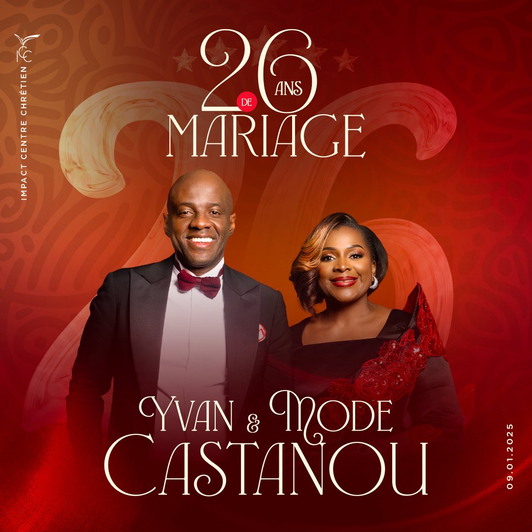 EgliseICC's tweet photo. La famille ICC souhaite un joyeux anniversaire de mariage à l’apôtre Yvan Castanou et sa merveilleuse épouse le pasteur Mode Castanou 🎉❤️ https://t.co/KU97kGa4c8