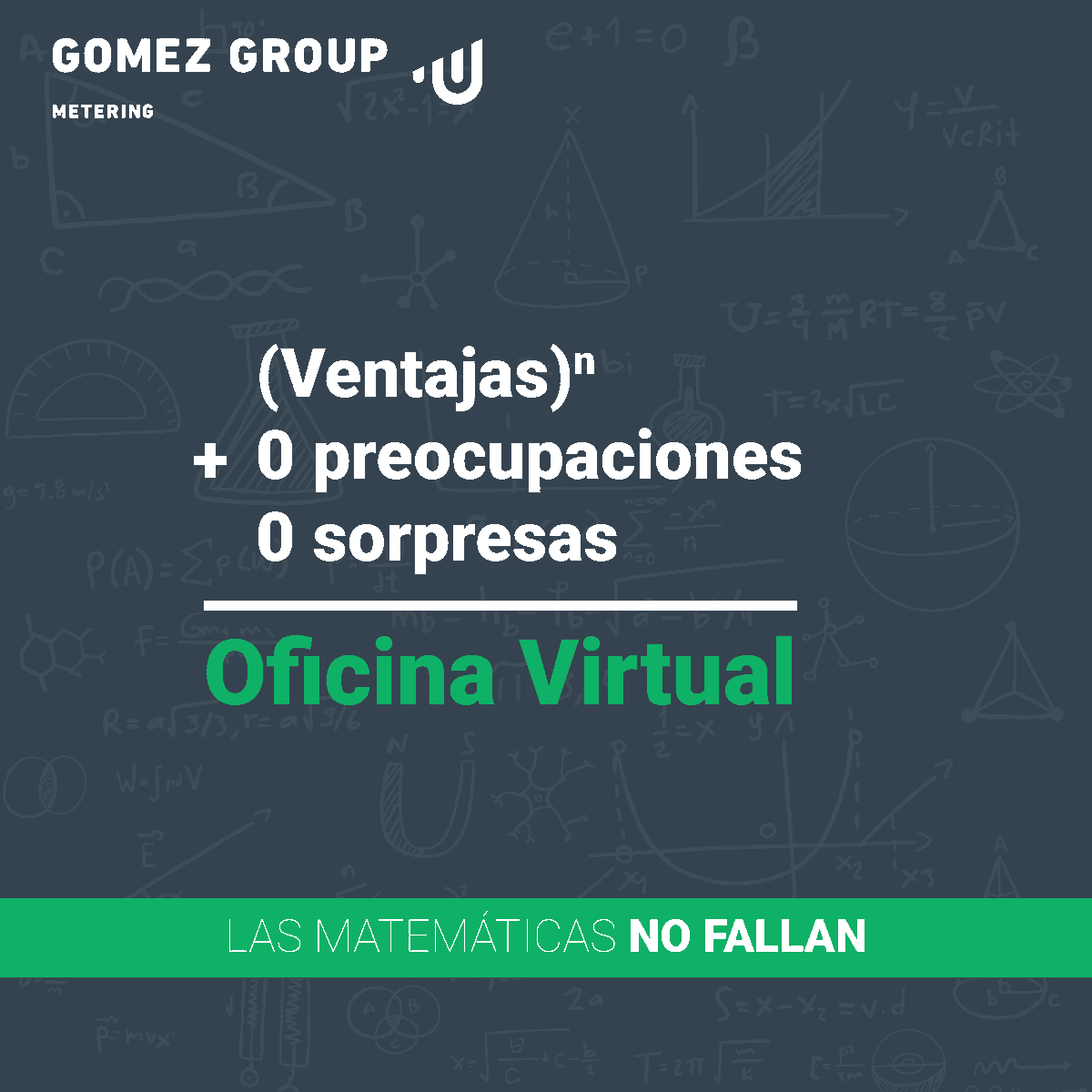 En Gomez Group Metering tenemos una suma infalible.
Compruébalo en ov.gomezgroupmetering.com/preLogin o en la APP Oficina Virtual
Aprobarás con honores 😉

#energia #agua #contadores #AFColegiado #administradoresdefincas #comunidadesdepropietarios #comunidadesdevecinos #smartmetering