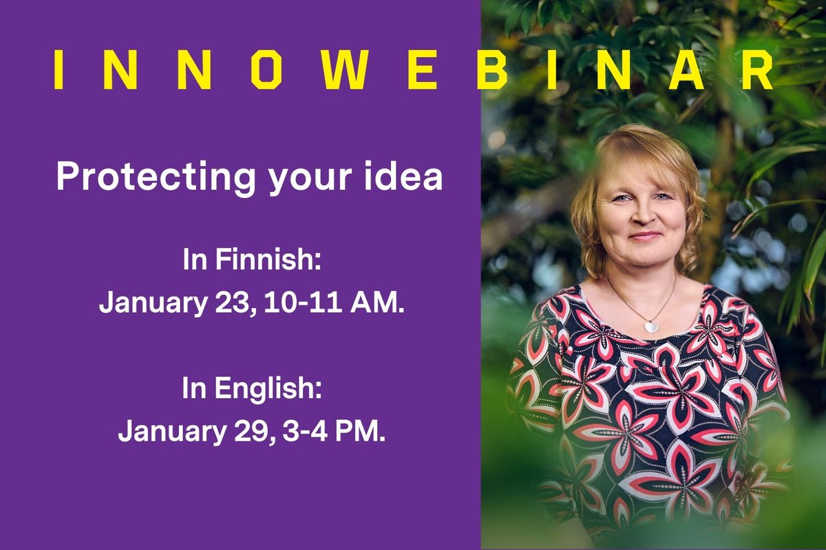 Onko sinulla loistava idea väitöskirjan aiheeksi tai keksinnöksi?💡Mietitkö, voiko ideaasi suojata ja miten? Saako se suojaa tekijänoikeudella tai voiko sen patentoida? Webinaarissamme saat vastaukset näihin kysymyksiin!
🗓️ 23.1. klo 10-11 
📍 Liity tästä: bit.ly/IW23Jan2025