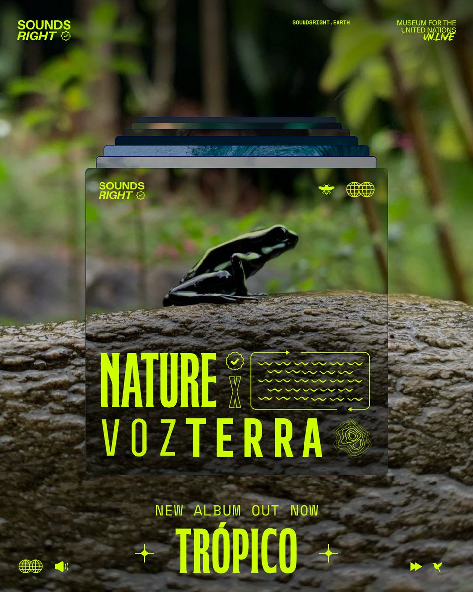 soundsright.earth (@soundsright2024) on Twitter photo New album with NATURE x <a href="/VozTerra1/">@VozTerra</a>✨ ‘Trópico’ is a sonic tribute to Colombia’s natural wonders. It captures the delicate balance of ecosystems and reminds us of their essential role in sustaining life.
Find it where you listen to music.🎶
#newmusic #soundsright #nature New album with NATURE x <a href="/VozTerra1/">@VozTerra</a>✨ ‘Trópico’ is a sonic tribute to Colombia’s natural wonders. It captures the delicate balance of ecosystems and reminds us of their essential role in sustaining life.
Find it where you listen to music.🎶
#newmusic #soundsright #nature